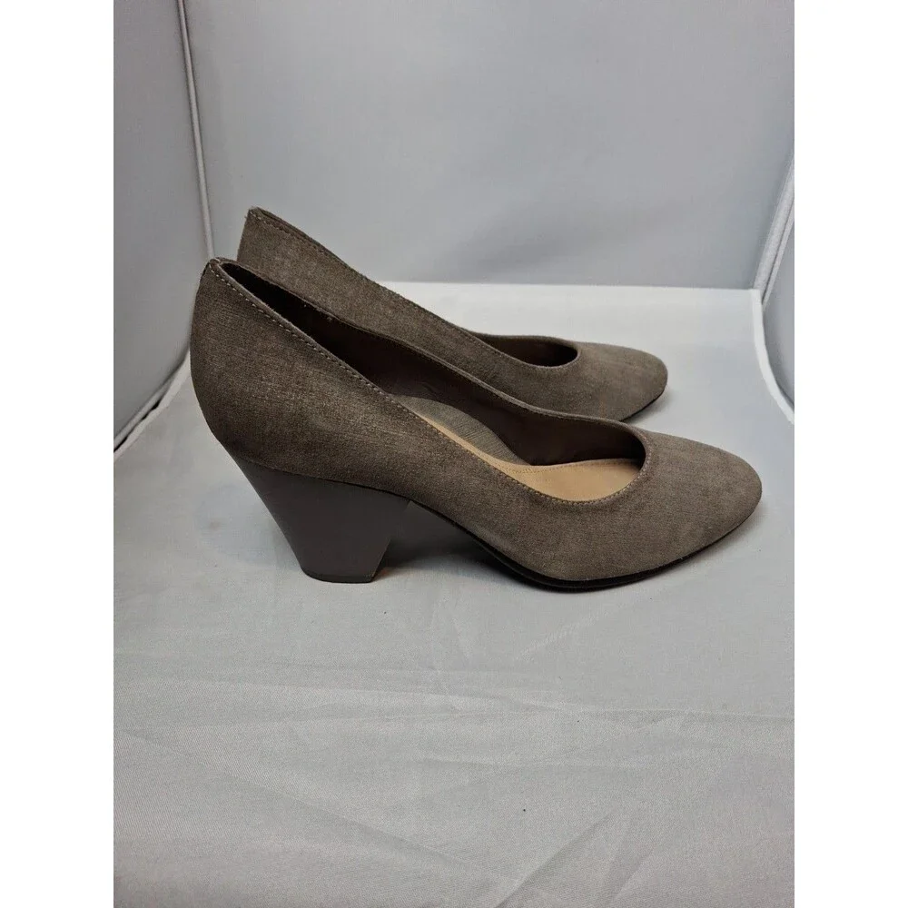 NURTURE Women's Brown Suede Chunky Block Heels Pumps Shoes Size 7